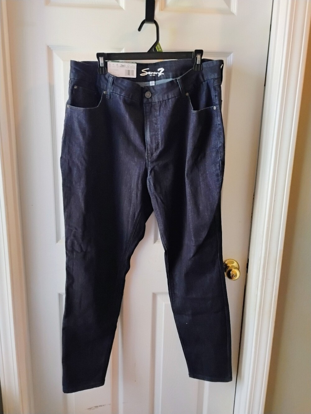 Seven7 Women's Stretchy Dark Blue Skinny Jeans With Tummy Less Control Panel